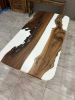 Custom Order White Epoxy Dining Table | Tables by Tinella Collection. Item composed of walnut in minimalism or contemporary style