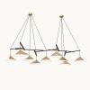Emily Group of Nine Pendant Light – Gold Semi-Matte | Chandeliers by MOSS Objects. Item made of oak wood with steel works with contemporary & modern style
