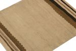 1980s Vintage Kilim Sofreh rug in Beige-Brown, Open Field | Area Rug in Rugs by Rug and Kilim