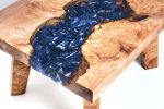 Maple Burl Sodalite Mineral Resin River Coffee Table, 31x24" | Tables by Lumberlust Designs