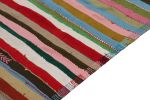 1950s Vintage Chaput Kilim in Rainbow Stripes, Geometric | Area Rug in Rugs by Rug and Kilim
