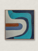 Mid century modern painting navy blue textured art | Oil And Acrylic Painting in Paintings by Berezart. Item composed of canvas compatible with boho and mid century modern style