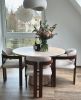 Round Travertine Dining Table - Custom Round Kitchen Table | Tables by TigerWoodAtelier. Item made of metal & marble compatible with minimalism and mid century modern style