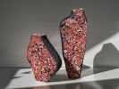 Red Stone Set Vase - Fragment Series in Bio Concrete | Vases & Vessels by Donatas Žukauskas. Item made of cement with paper works with boho & minimalism style