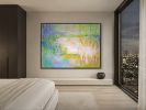 Floral Abstract Landscape Painting Etude by Dorothy Fagan | Mixed Media in Paintings by Dorothy Fagan Fine Arts. Item composed of canvas compatible with mid century modern and contemporary style