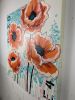 "All Together Now" Floral Poppy Painting | Oil And Acrylic Painting in Paintings by Mandy Martin Art. Item composed of canvas