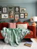 Checkered - Cactus | Throw in Linens & Bedding by What The Mood. Item composed of cotton compatible with contemporary and country & farmhouse style