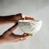Medium Treasure Bowl in Textured White Concrete with Brass F | Decorative Bowl in Decorative Objects by Carolyn Powers Designs. Item made of brass with concrete works with minimalism & contemporary style