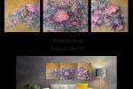 Rhododendron Triptych | Oil And Acrylic Painting in Paintings by Christiane Papé. Item made of canvas & synthetic