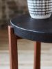 Concrete + Carved Wood End Tables | Tables by Alicia Dietz Studios. Item composed of walnut and concrete
