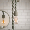 Rustic Rope Pendant Light with Edison LED Bulb – Handmade | Floor Lamp in Lamps by Magdyss Boutique. Item made of cotton works with boho & minimalism style