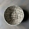 Large Stoneware Serving Bowl | Light Grey Checkered Bowl | Serveware by Casa Studio. Item made of stoneware compatible with boho and minimalism style