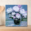 White Peonies in Vase - Floral Palette Knife Painting | Oil And Acrylic Painting in Paintings by Filomena Booth Fine Art. Item made of canvas works with contemporary style
