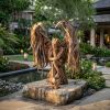 Monumental Teak Root Style Winged Guardian Sculpture (190cm) | Sculptures by Adam's Luxury Home. Item made of wood works with eclectic & maximalism & industrial style