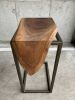 Waterfall Walnut C-Table | Side Table in Tables by Hazel Oak Farms. Item made of walnut with steel works with minimalism & contemporary style