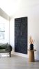 Primitive Textural Wood Art | Wall Sculpture in Wall Hangings by Blank Space Studios. Item composed of oak wood and stone in boho or japandi style