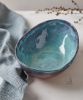 Oval Blue Pottery Bowl | Serving Bowl in Serveware by ShellyClayspot. Item made of stoneware