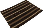 Vintage Turkish Kilim rug in all Beige-Brown Stripe Patterns | Area Rug in Rugs by Rug and Kilim