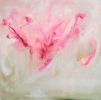 Orchid in the rain - Pink abstract floral painting | Oil And Acrylic Painting in Paintings by Jennifer Baker Fine Art. Item composed of canvas compatible with contemporary style