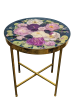 Pretty In Pink Peony Inlay Side Table | End Table in Tables by Lush Magnolia | Derbès Mansion in New Orleans. Item compatible with eclectic & maximalism and industrial style