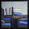 Le bleu des pages | Oil And Acrylic Painting in Paintings by Sophie DUMONT.. Item made of wood with canvas works with minimalism & contemporary style