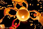 Lantern Festival | Chandeliers by JAN FLOOK. Item composed of linen
