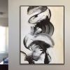 Lyrical Interlude - black and white abstract art | Oil And Acrylic Painting in Paintings by Lynette Melnyk. Item made of canvas compatible with minimalism style