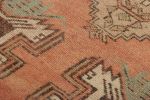 Vintage Turkish Rug in Pink and Cream with Geometric | Area Rug in Rugs by Rug and Kilim