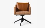 Papillonne Black Swivel Office Chair | Chairs by LAGU. Item made of fabric with brass