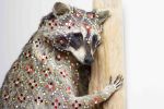Sequined Raccoon | Wall Sculpture in Wall Hangings by Cassandra Smith | Surety Hotel in Des Moines