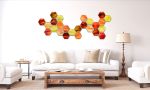 "Dawn" Hex Glass Wall Sculpture Set | Wall Hangings by Karo Studios. Item made of glass