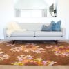 FLOWERS ON WATER (fiery orange pink) | Area Rug in Rugs by Emma Gardner Design, LLC | Private Residence, Pacific Palisades, Los Angeles, CA in Los Angeles. Item composed of wool & fiber