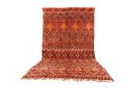 Orange Vintage Moroccan Rug 6.6 x 13 ft, Berber Wool Rug, | Area Rug in Rugs by BerberHand. Item composed of wool in boho style