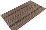 1950s Vintage chaput Kilim rug in Polychromatic Stripe | Area Rug in Rugs by Rug and Kilim