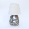 Amphora Lamp - White and grey | Table Lamp in Lamps by niho Ceramics. Item made of stoneware works with contemporary & coastal style