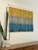 Textile Teal Mustard SARASOTA Boho Hand Dyed Wall Tapestry | Wall Hangings by Wallflowers Hanging Art. Item made of wood with fabric works with boho & contemporary style