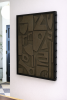 Olive Brown Brutalist Wall Sculpture | Wall Hangings by Blank Space Studios. Item made of oak wood with stone works with boho & eclectic & maximalism style