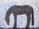 Black Horse | Oil And Acrylic Painting in Paintings by KIRSTEN KAINZ. Item made of canvas compatible with contemporary and eclectic & maximalism style