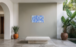 Bare Bones #1 - Blue | Wall Sculpture in Wall Hangings by Gila Mosaics Studio. Item made of cement works with minimalism & contemporary style