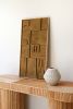ANTIQUITY-Abstract Wood Art, Modern Texture Art-Wall Hanging | Wall Sculpture in Wall Hangings by Blank Space Studios. Item made of oak wood with stone works with boho & contemporary style