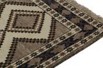 Vintage Gabbeh Tribal Runner in Gray with Beige-Brown | Area Rug in Rugs by Rug and Kilim