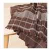 Treacle Brown Handloom Organic Cotton Checks Throw | Linens & Bedding by Studio Variously. Item composed of cotton in modern style