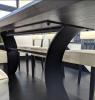 Beveled Dining Table | Tables by Where Wood Meets Steel. Item composed of wood and steel