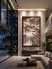 Hand-Painted Silk Dragon & Tiger Gongbi Scroll Landscape Art | Oil And Acrylic Painting in Paintings by Dynasty Artisan. Item made of wood & fabric compatible with contemporary and eclectic & maximalism style