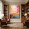 Birth of a Morning Breeze – Abstract Blush Gold Art | Prints in Paintings by Alpenglow Workshop. Item composed of walnut & paper compatible with boho and minimalism style