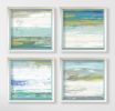Beach Wash Abstract Set of 4 Framed Giclee Prints | Paintings by Suzanne Nicoll Studio. Item composed of birch wood and paper in contemporary or coastal style