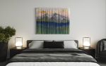 PEAKS PASTEL Mountain Landscape Wall Tapestry | Wall Hangings by Wallflowers Hanging Art. Item made of oak wood with wool works with boho & country & farmhouse style