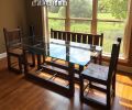 Modern Industrial rustic dining set | Dining Table in Tables by Abodeacious. Item composed of wood & metal