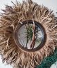 Raffia Mirror, Single Round Raffia Mirror, Boho Mirror, Wall | Decorative Objects by Magdyss Home Decor. Item composed of bamboo & cotton compatible with boho and contemporary style