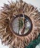 Raffia Mirror, Single Round Raffia Mirror, Boho Mirror, Wall | Decorative Objects by Magdyss Boutique. Item composed of bamboo & cotton compatible with boho and contemporary style